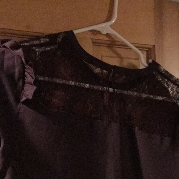 NWT French Connection Lace Yoke Burgundy Top Small - Picture 6 of 8